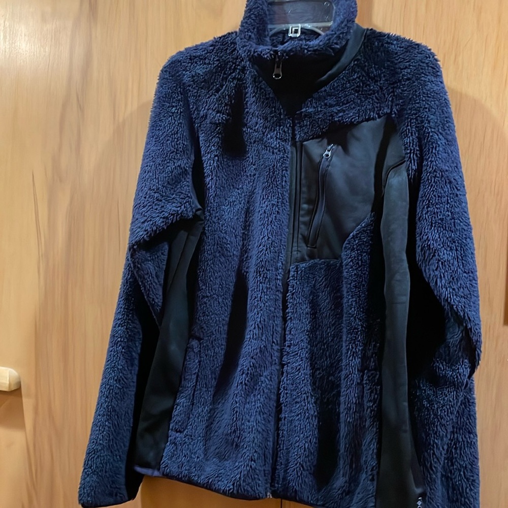 COLUMBIA navy/black full zip fleece EUC sz M